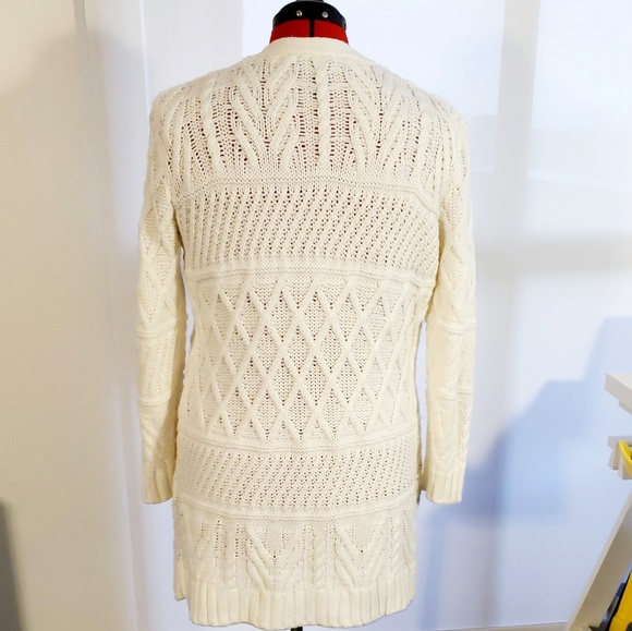 Forever 21 Long Fisherman Knit Cardigan - Cream L - Picture 2 of 4